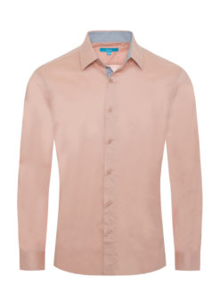 Mauve Solid Cotton-Stretch L/S Shirt (4020) BAKLLIN-7889