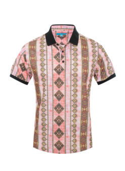 Mauve w/ Gold Digital Print Polo  2608 BAKLLIN-7997