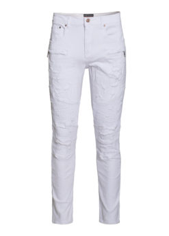 White Moto Jeans (7556) BAKLLIN-8088