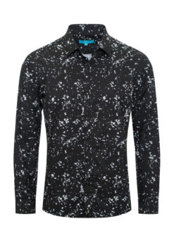 Black and White Spotted  L/S Shirt 4412 BAKLLIN-7918