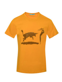 Mustard T-Shirt Matador Bull Fight with Silver Crystals 1041 BAKLLIN-8029