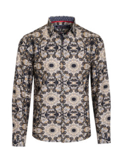 Gold Printed Long Sleeve Shirt (4019) BAKLLIN-7971