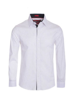 White Floral Outline Printed Long Sleeve Shirt (4028L) BAKLLIN-7936