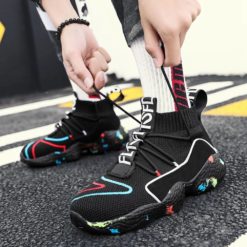 Socks Shoes Men Sports Running Shoes Men Sneakers Female Athletic Trainers Male Colorful High Top Couples Sneakers Basket Homme HFGN-2021-0420161