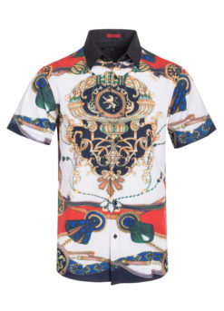 Printed Stretch Short-Sleeve Shirt (3762) BAKLLIN-7962
