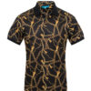 Black w/ Gold Chain Print Polo 2605 BAKLLIN-7998