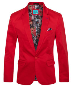 Red Cotton-Stretch Fashion Blazer 9010 BAKLLIN-7871
