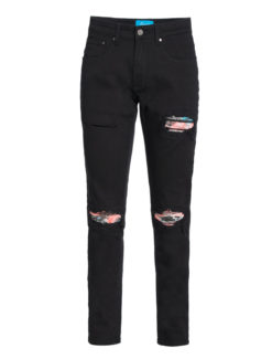 Black Quilted Jean with Art Patch (7564) BAKLLIN-8116