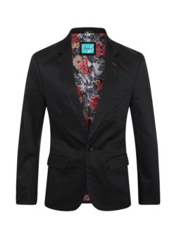 Black Cotton-Stretch Fashion Blazer 9010 BAKLLIN-7856