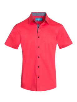 Solid Coral Cotton Shirt 3020 BAKLLIN-7906