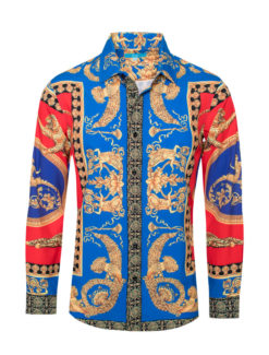 French Digital Printed Design Stretch Shirt 4406R BAKLLIN-7947