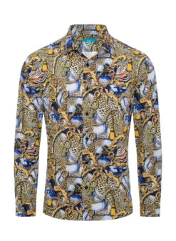 Azul w/ Gold Digital Print  Shirt 4409 BAKLLIN-7915
