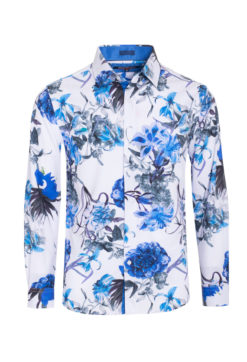 White Stretch Floral Shirt (4804) BAKLLIN-7934