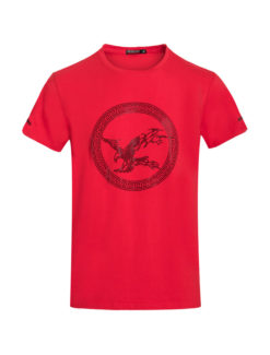 Red T-shirt with Rhinestone Eagle Motif 1030 BAKLLIN-7991