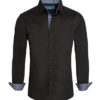 Black Solid Cotton-Stretch L/S Shirt (4020) BAKLLIN-7981