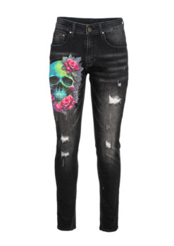Skull Black Blue Skinny Jean 7570 BAKLLIN-8103