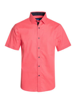 Coral Cotton Geometric Pattern Shirt 3040 BAKLLIN-7951