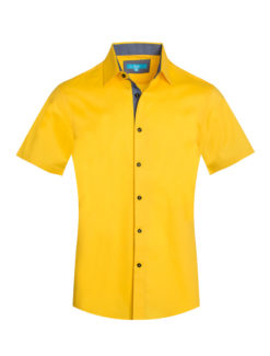 Solid Canary Cotton Shirt 3020 BAKLLIN-7907