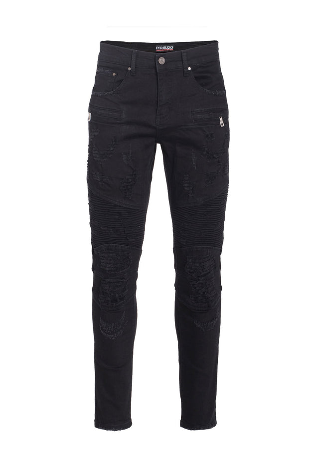 Jet Black Moto Jeans (7550) BAKLLIN-8086