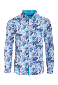 Turquoise Stretch Floral Shirt (4808) BAKLLIN-7933
