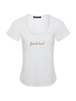 Women's Tee top, French touch W10100 White