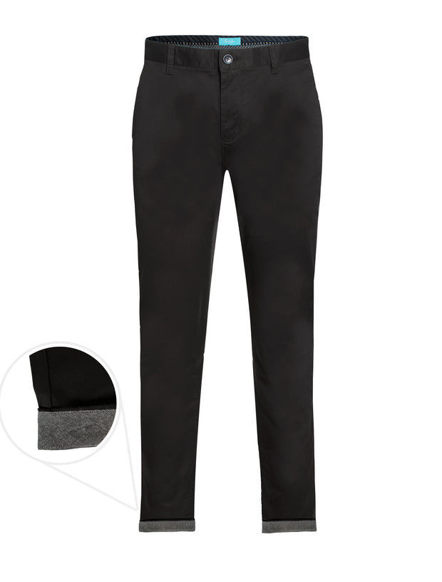 Men's Cotton Stretch Chinos, Black 6100 BAKLLIN-8075