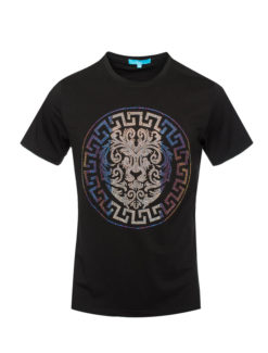 Crystal Lion Motif  Black T-Shirt (1050) BAKLLIN-8000