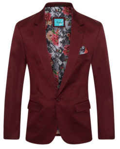 Burgundy Cotton-Stretch Fashion Blazer  9010 BAKLLIN-7872