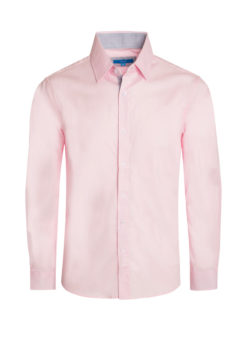 Pink Solid Cotton-Stretch L/S Shirt (4020) BAKLLIN-7912