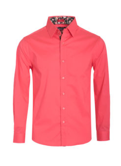 Coral Solid Cotton-Stretch L/S Shirt (4030) BAKLLIN-7964