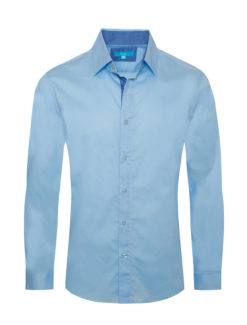 Sky Solid Cotton-Stretch L/S Shirt (4020) BAKLLIN-7887