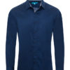 Navy Solid Cotton-Stretch L/S Shirt (4020) BAKLLIN-7886