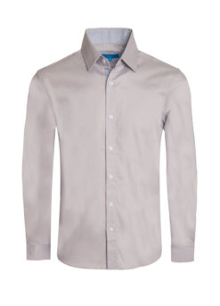 Graphite Solid Cotton-Stretch L/S Shirt (4020) BAKLLIN-7913