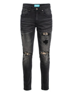 Black Skinny Jean with Python Patch (7571) BAKLLIN-8112