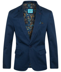 Navy Cotton-Stretch Fashion Blazer 9010 BAKLLIN-7866