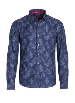 Navy Printed Long Sleeve Shirt (4023) BAKLLIN-7970